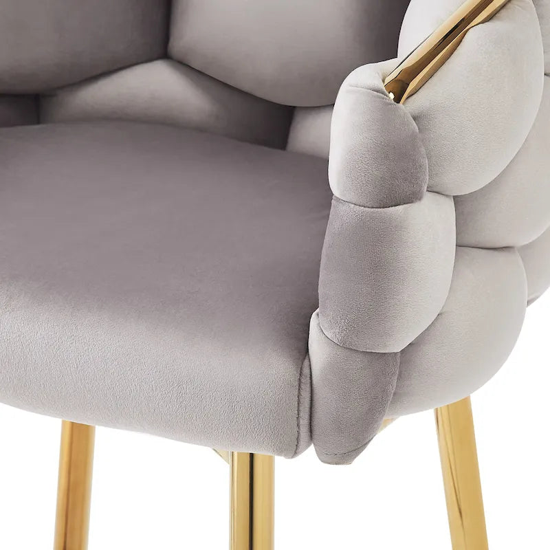 Lot de 2 tabourets de bar modernes de 71 cm avec dossier et assise rembourrés en velours, pieds en métal pour salle à manger, salon et chambre à coucher