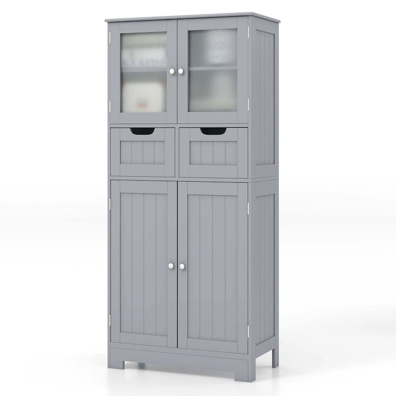 Bathroom Floor Storage Cabinet Kitchen Cupboard with 2 Drawers