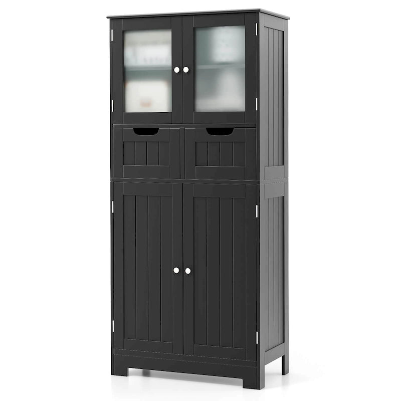 Bathroom Floor Storage Cabinet Kitchen Cupboard with 2 Drawers