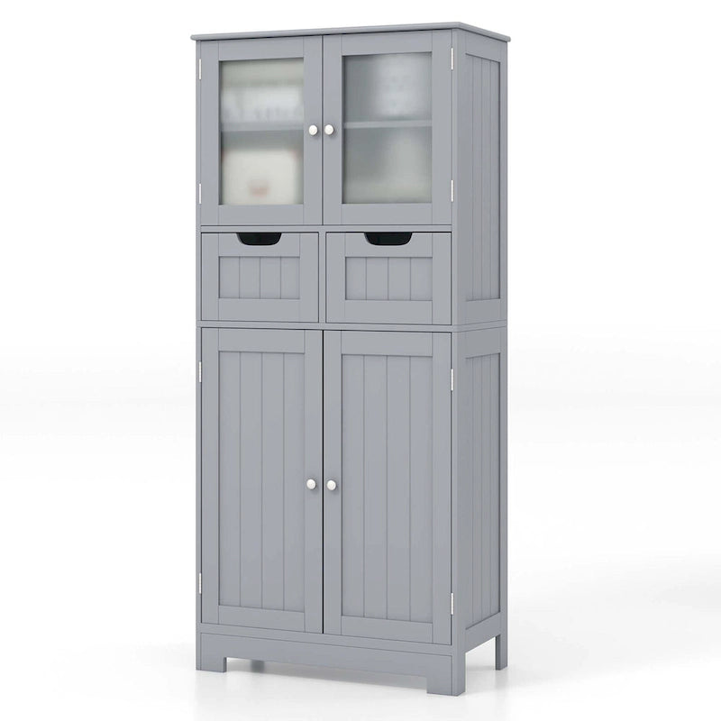 Bathroom Floor Storage Cabinet Kitchen Cupboard with 2 Drawers