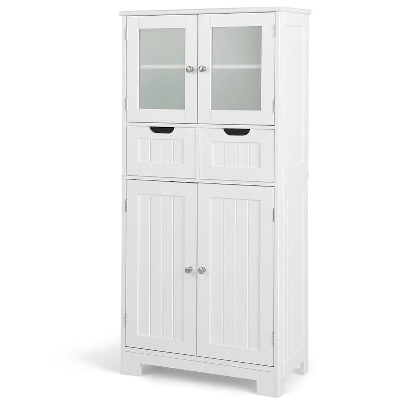 Bathroom Floor Storage Cabinet Kitchen Cupboard with 2 Drawers