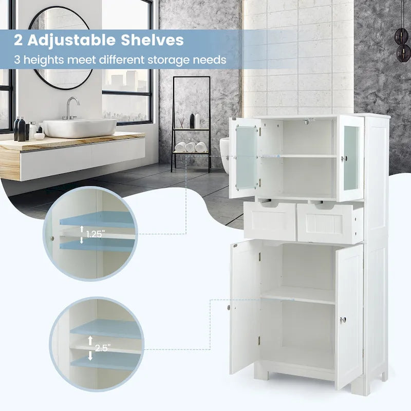 Meuble de rangement de salle de bain avec 2 tiroirs pour cuisine