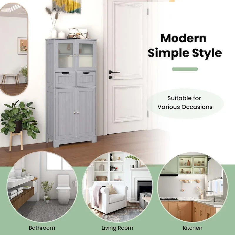 Meuble de rangement de salle de bain avec 2 tiroirs pour cuisine