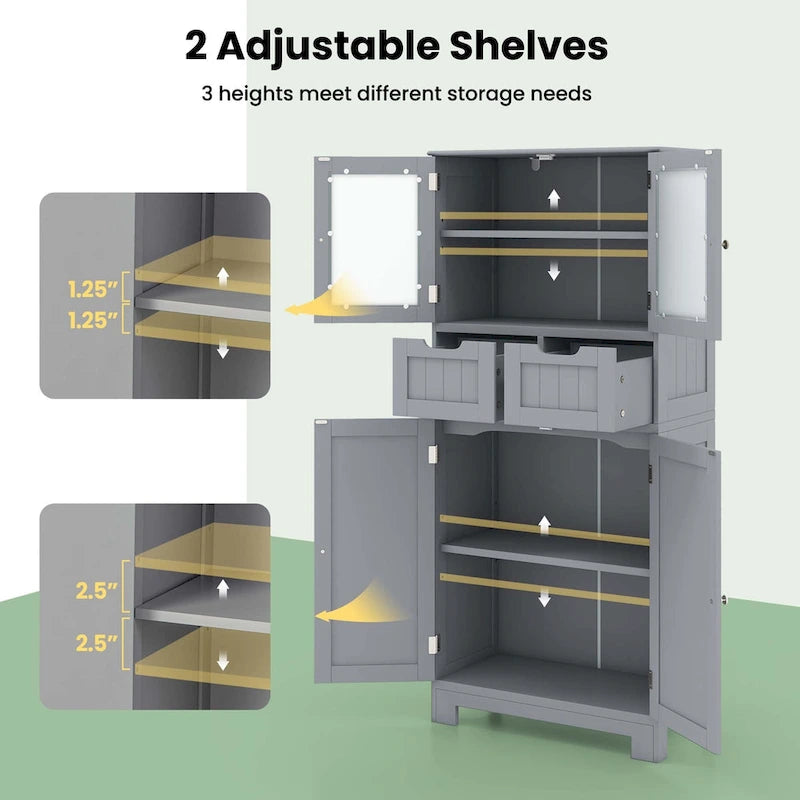Meuble de rangement de salle de bain avec 2 tiroirs pour cuisine