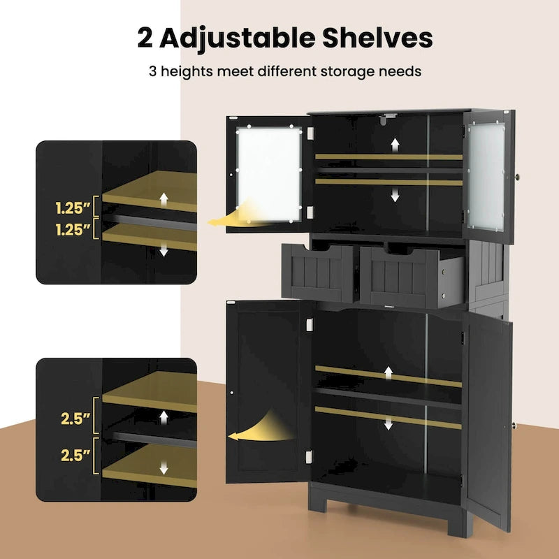 Meuble de rangement de salle de bain avec 2 tiroirs pour cuisine