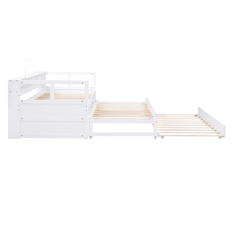 Lit de repos avec lits gigognes, étagères et ports USB