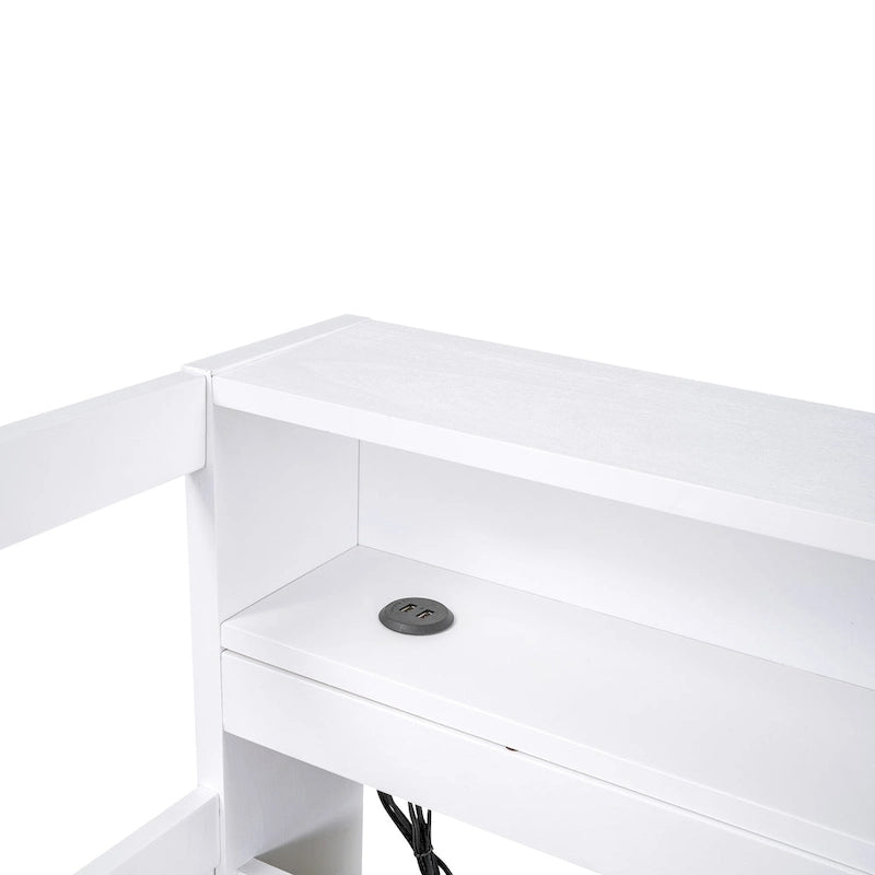 Lit de repos avec lits gigognes, étagères et ports USB