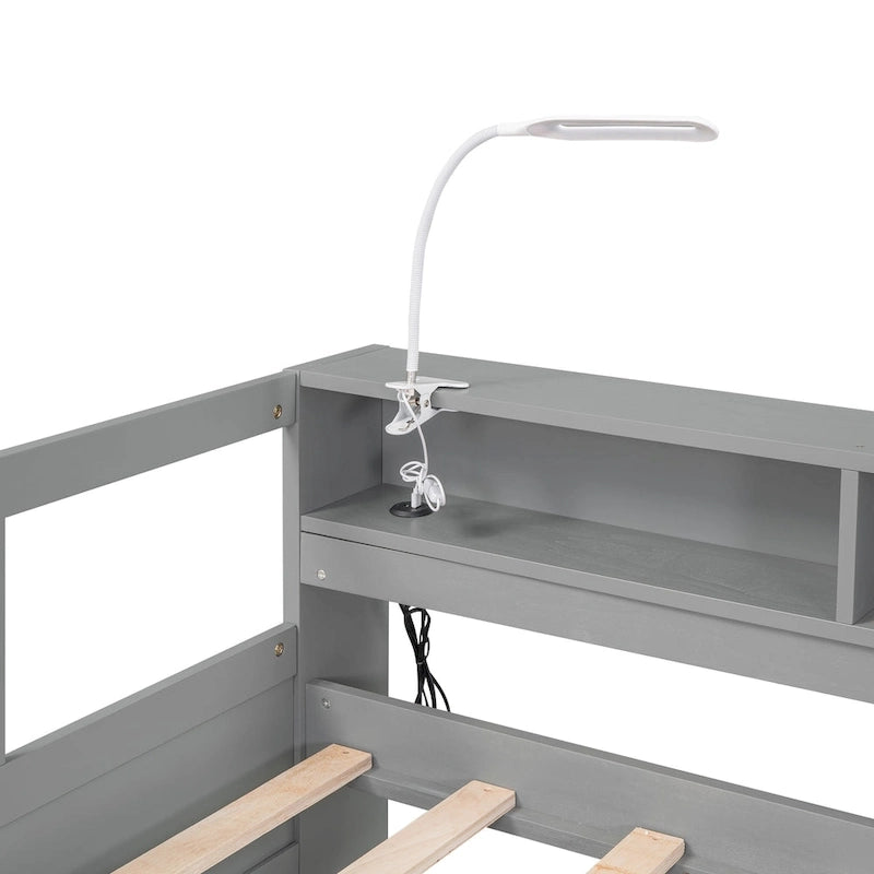 Lit de repos avec lits gigognes, étagères et ports USB