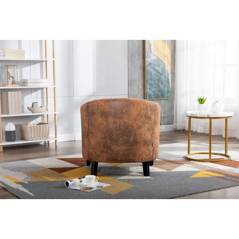 Fauteuil d'appoint avec clous décoratifs et pieds en bois massif pour salon