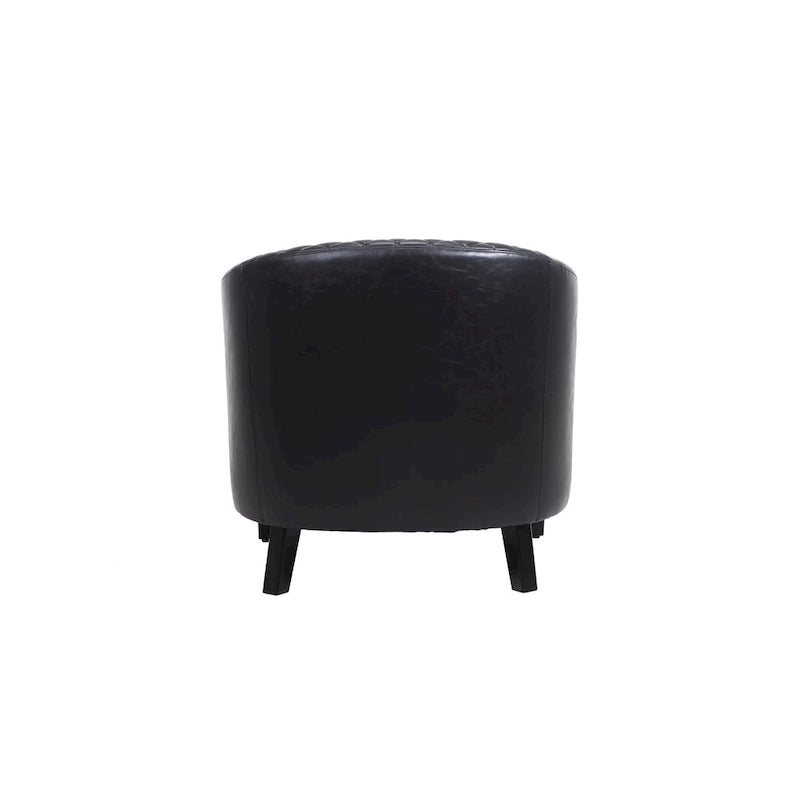 Fauteuil d'appoint avec clous décoratifs et pieds en bois massif pour salon