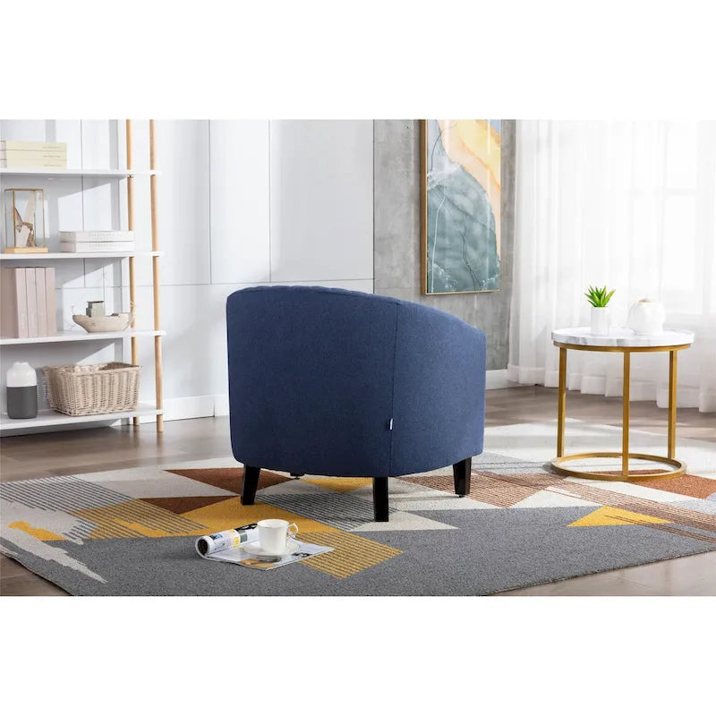 Fauteuil d'appoint avec clous décoratifs et pieds en bois massif pour salon