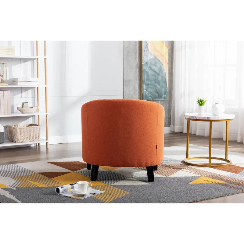 Fauteuil d'appoint avec clous décoratifs et pieds en bois massif pour salon