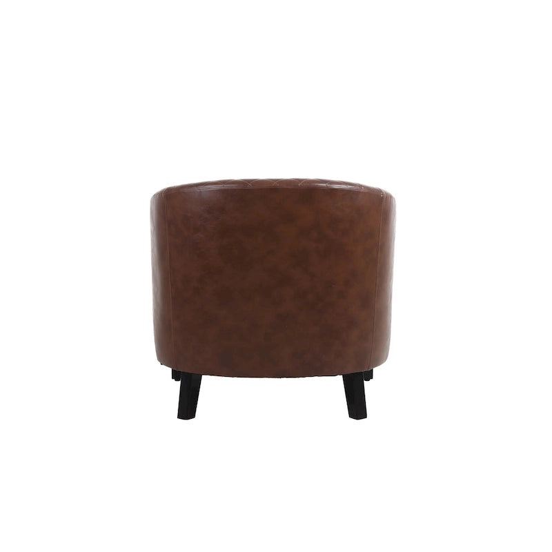 Fauteuil d'appoint avec clous décoratifs et pieds en bois massif pour salon