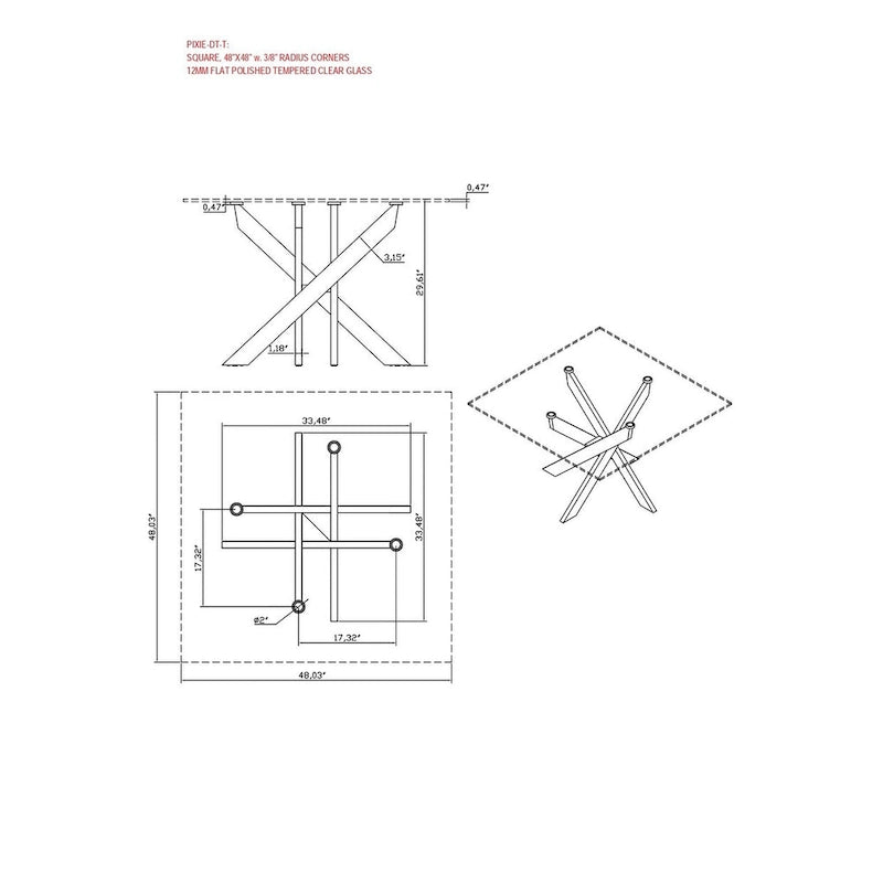 Square Glass Dining Table