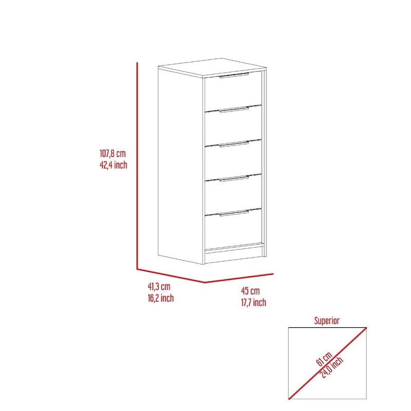 5 Drawer Dresser, Vertical Dresser