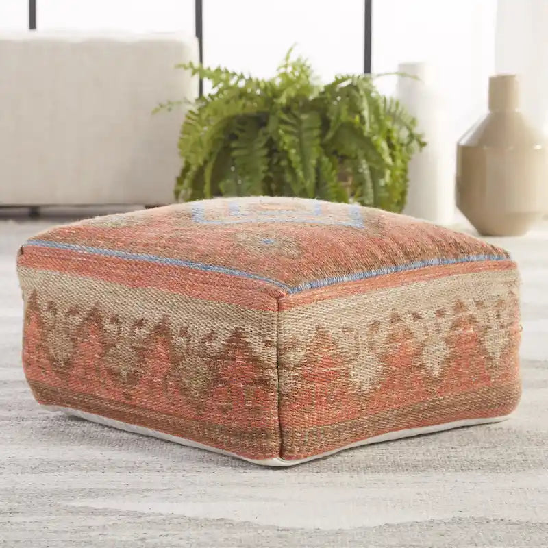 Pouf cube tribal intérieur et extérieur - 20X20X8