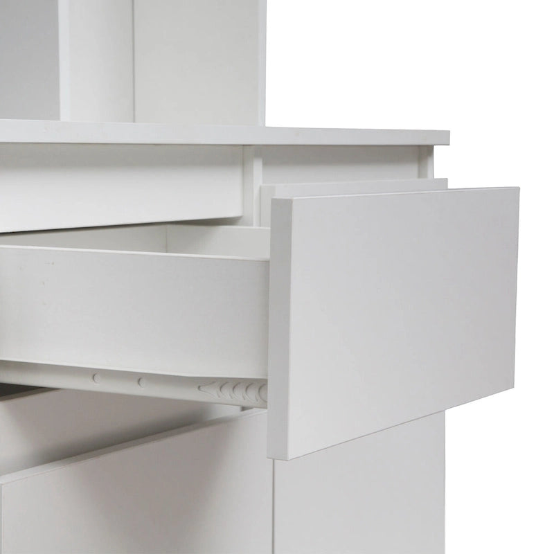 74 Armoire de cuisine autoportante avec 6 portes, 3 étagères et 2 tiroirs, rangement pour buanderie