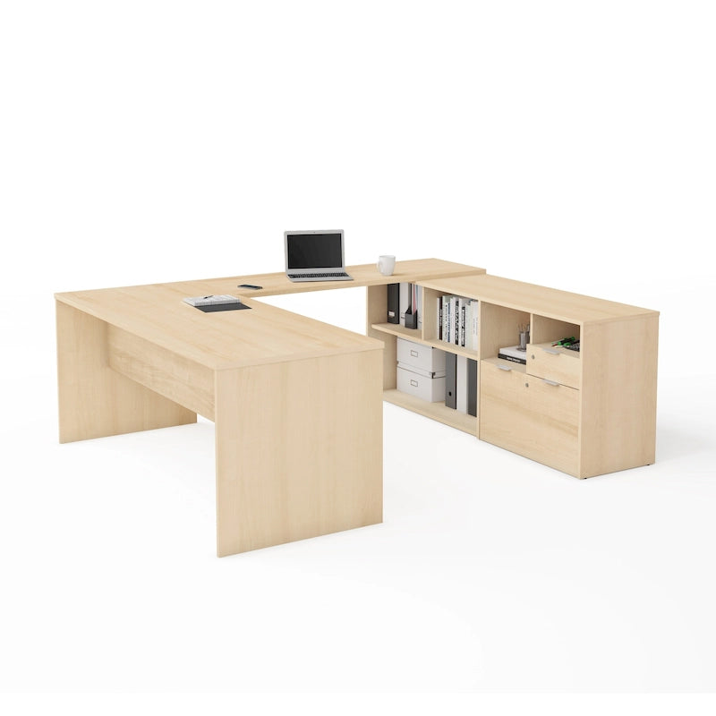 U-Desk with Two Drawers