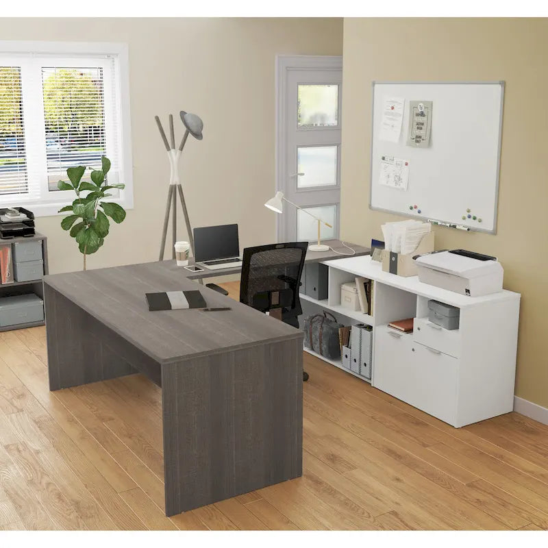 U-Desk with Two Drawers
