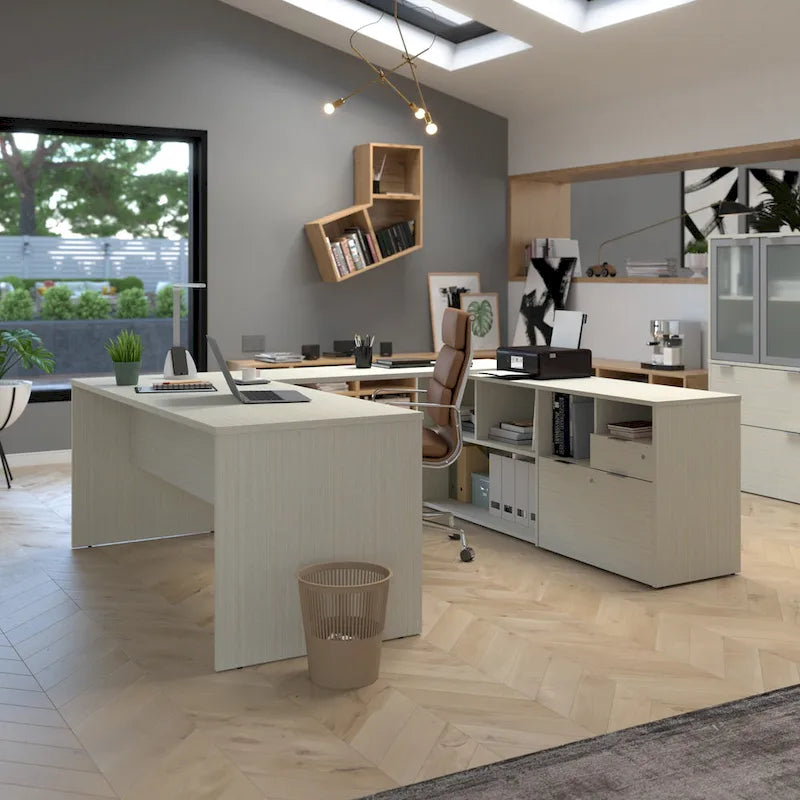U-Desk with Two Drawers