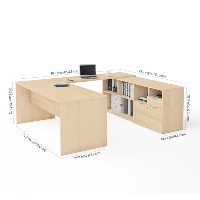 U-Desk with Two Drawers