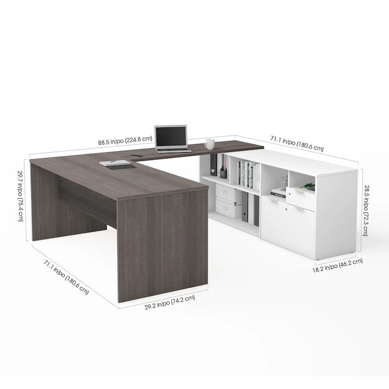 U-Desk with Two Drawers