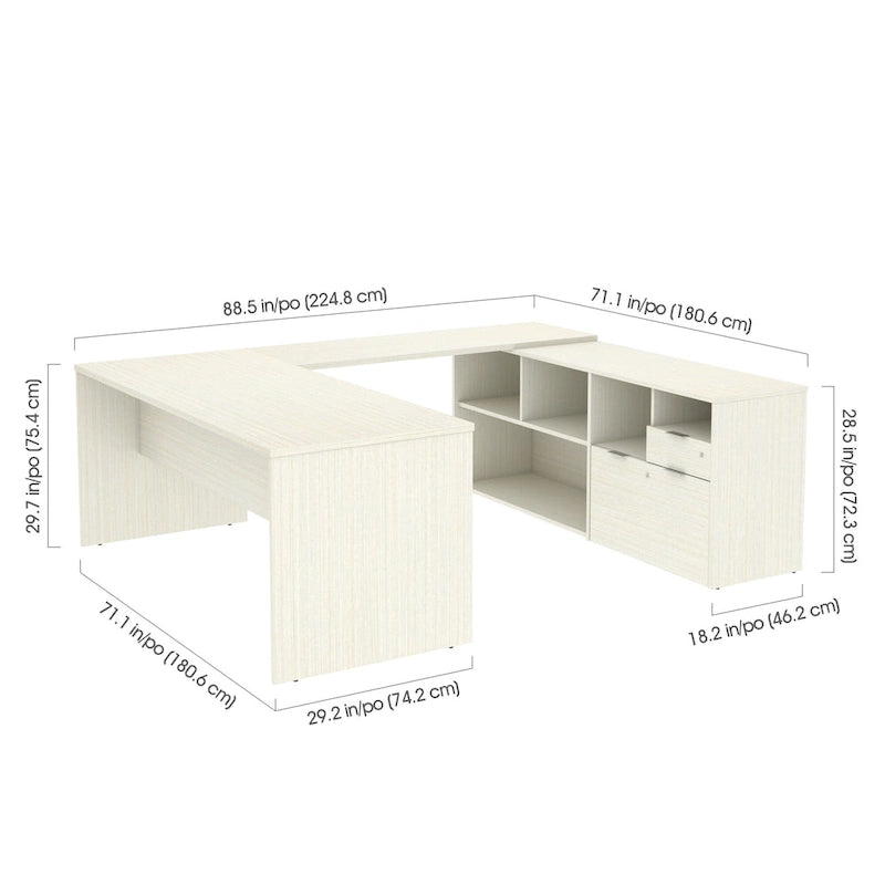 U-Desk with Two Drawers