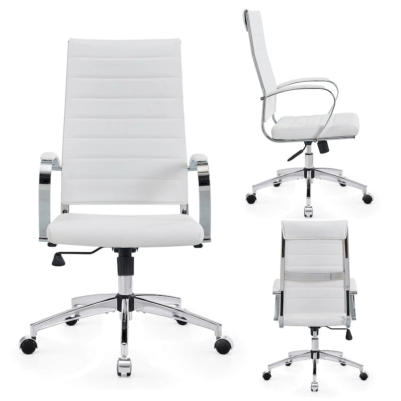 Ribbed Computer Office Chair Adjustable Swivel High Back Desk Chair