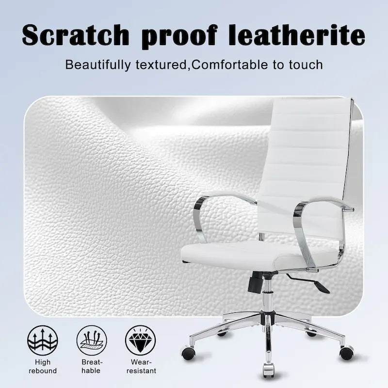 Ribbed Computer Office Chair Adjustable Swivel High Back Desk Chair