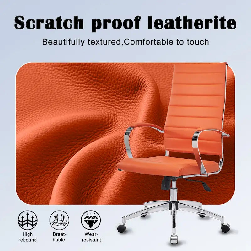 Ribbed Computer Office Chair Adjustable Swivel High Back Desk Chair