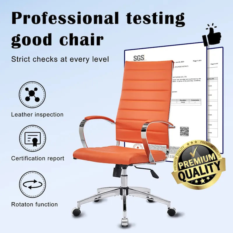Ribbed Computer Office Chair Adjustable Swivel High Back Desk Chair