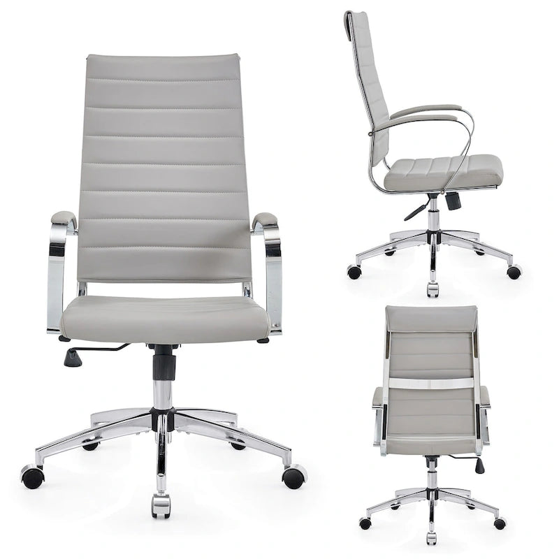 Ribbed Computer Office Chair Adjustable Swivel High Back Desk Chair