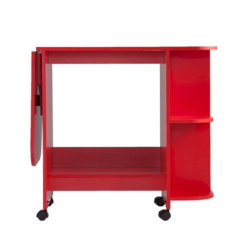 Table à couture/station de bricolage pliante et roulante rouge de style ferme Furniture