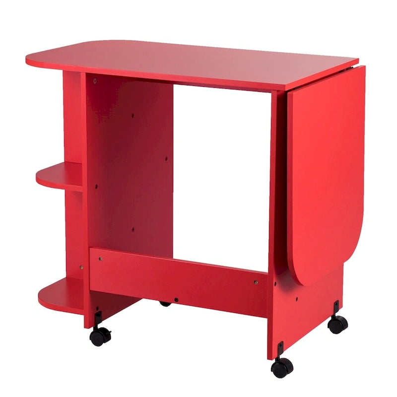Table à couture/station de bricolage pliante et roulante rouge de style ferme Furniture