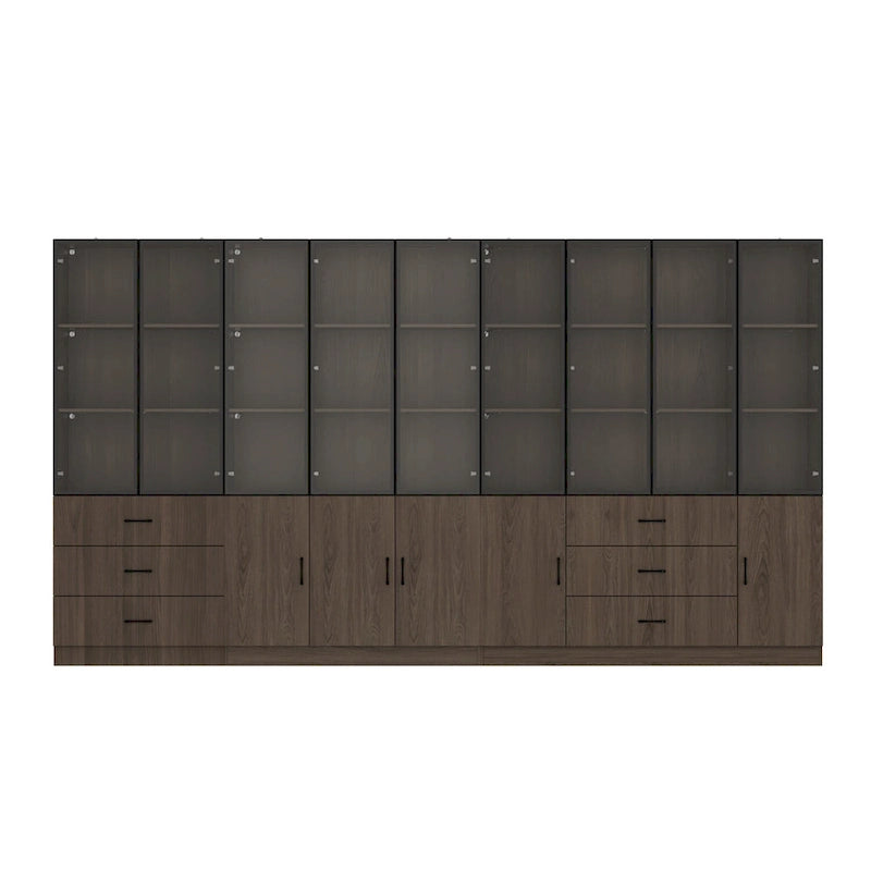 Meuble luminaire personnalisable en aluminium et verre pour buffet/bibliothèque