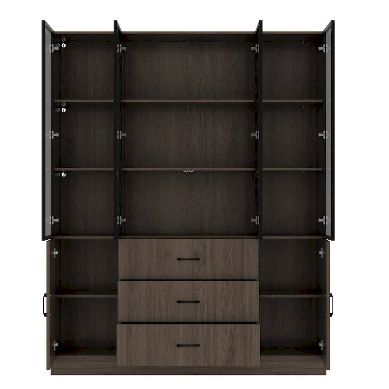 Meuble luminaire personnalisable en aluminium et verre pour buffet/bibliothèque