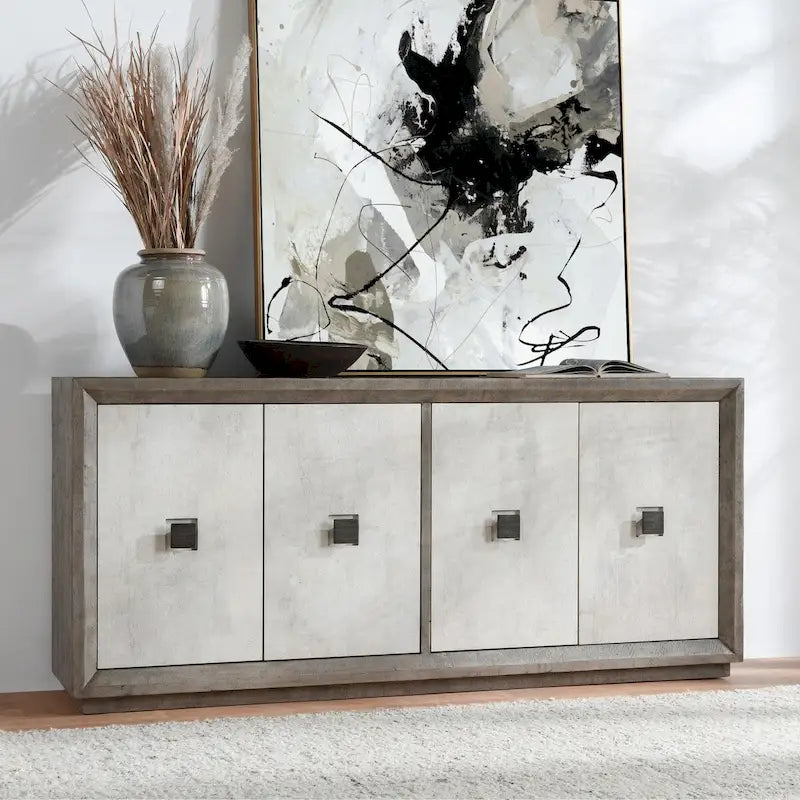 Distressed Gray Sideboard Buffet