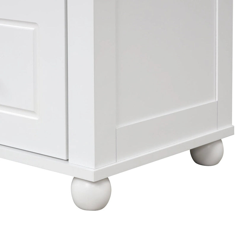 61 Armoire de salle de bain haute en bois à 1 porte avec tiroirs et étagères réglables